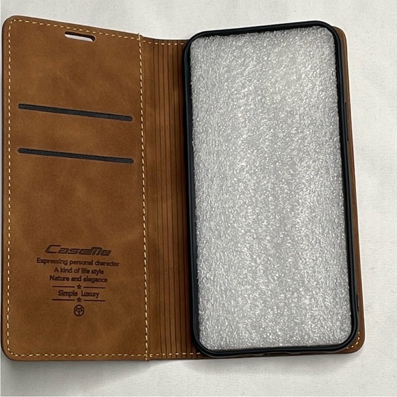 🔥 iPhone 12 high quality tan suede wallet case - Picture 7 of 14